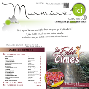 Couverture du magazine Murmûre d'ici n° 30 paru en avril 2026